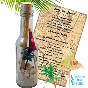 Tropical Destination Wedding Invitation In A Bottle